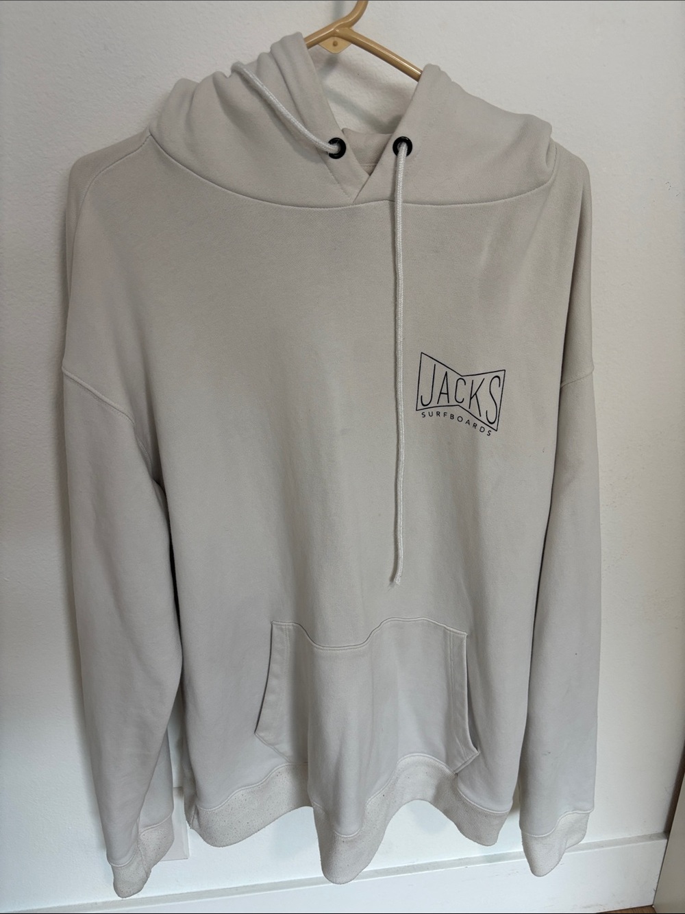 Men's Cream Hoodie - Pullover Hooded Sweatshirt